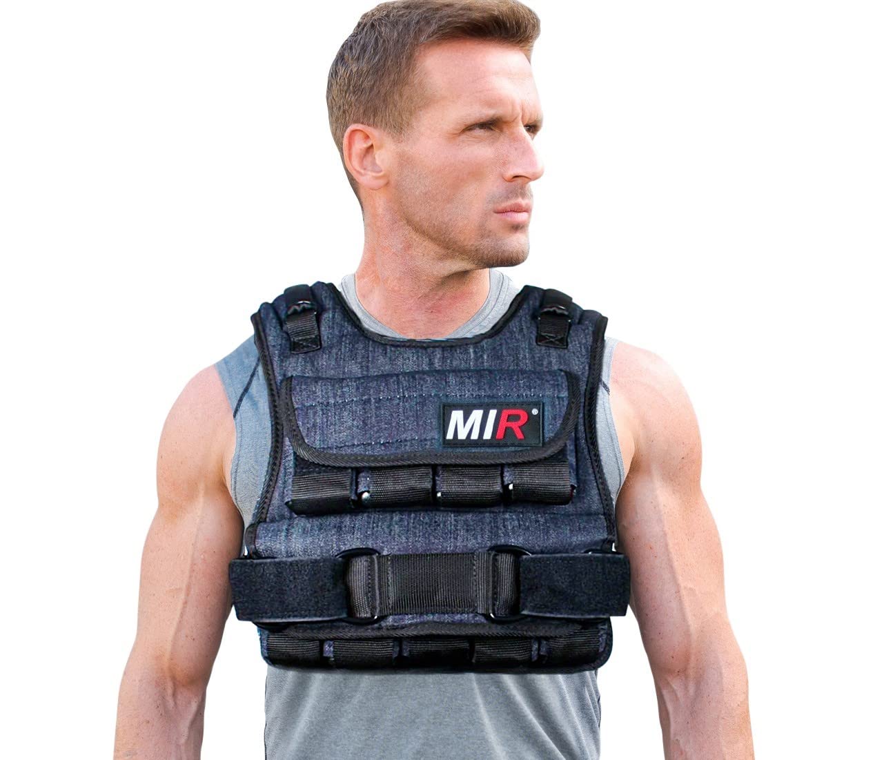 miR Air Flow Weighted Vest with Zipper Option 20lbs - 60lbs - Adjustable Solid Iron Weights - Machine Washable Workout Vest for Men & Women - Perfect for Strength Training, Running, and CrossFit