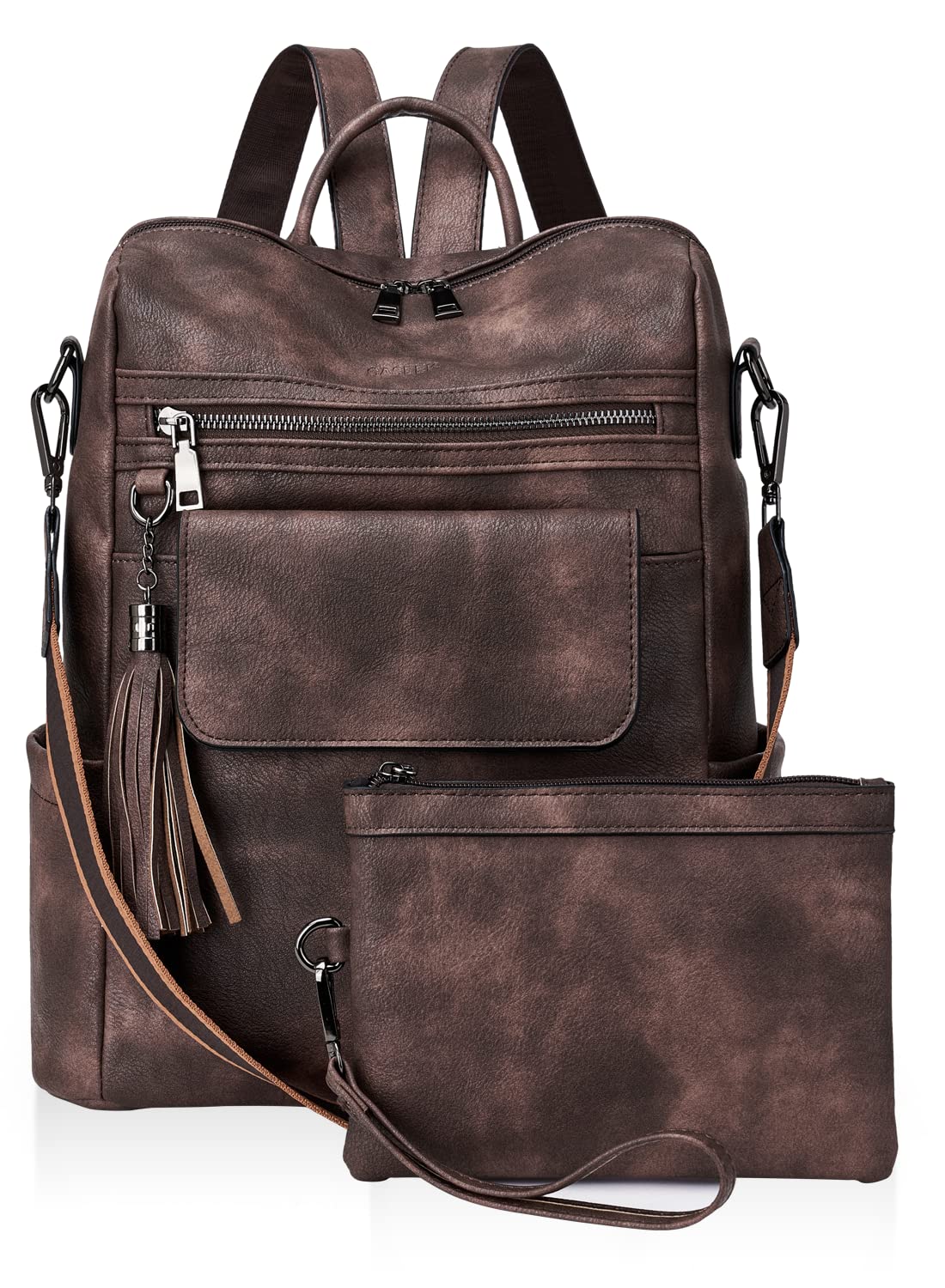 Leather Women's Backpack Purse - Convertible Shoulder Bag for Travel & Daily Use