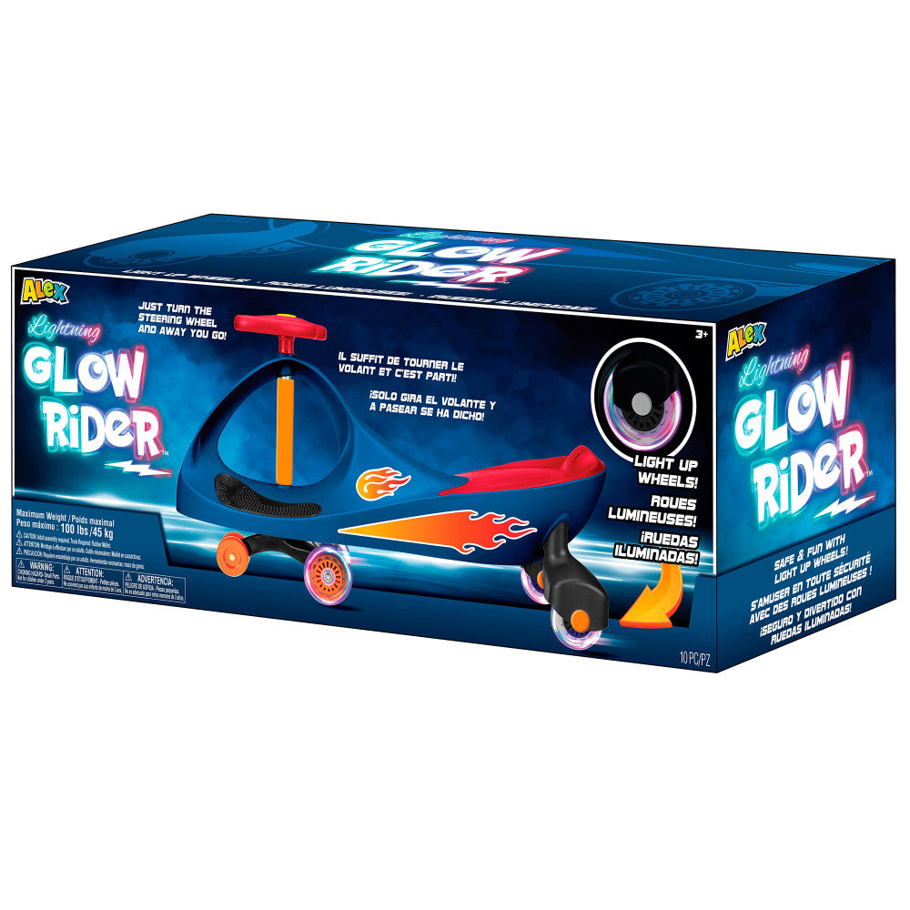 Alex Lightning Glow Rider - Inertia Powered Ride-On Toy for Kids (Blue & Red) - Fun Indoor & Outdoor Play Vehicle for Toddlers