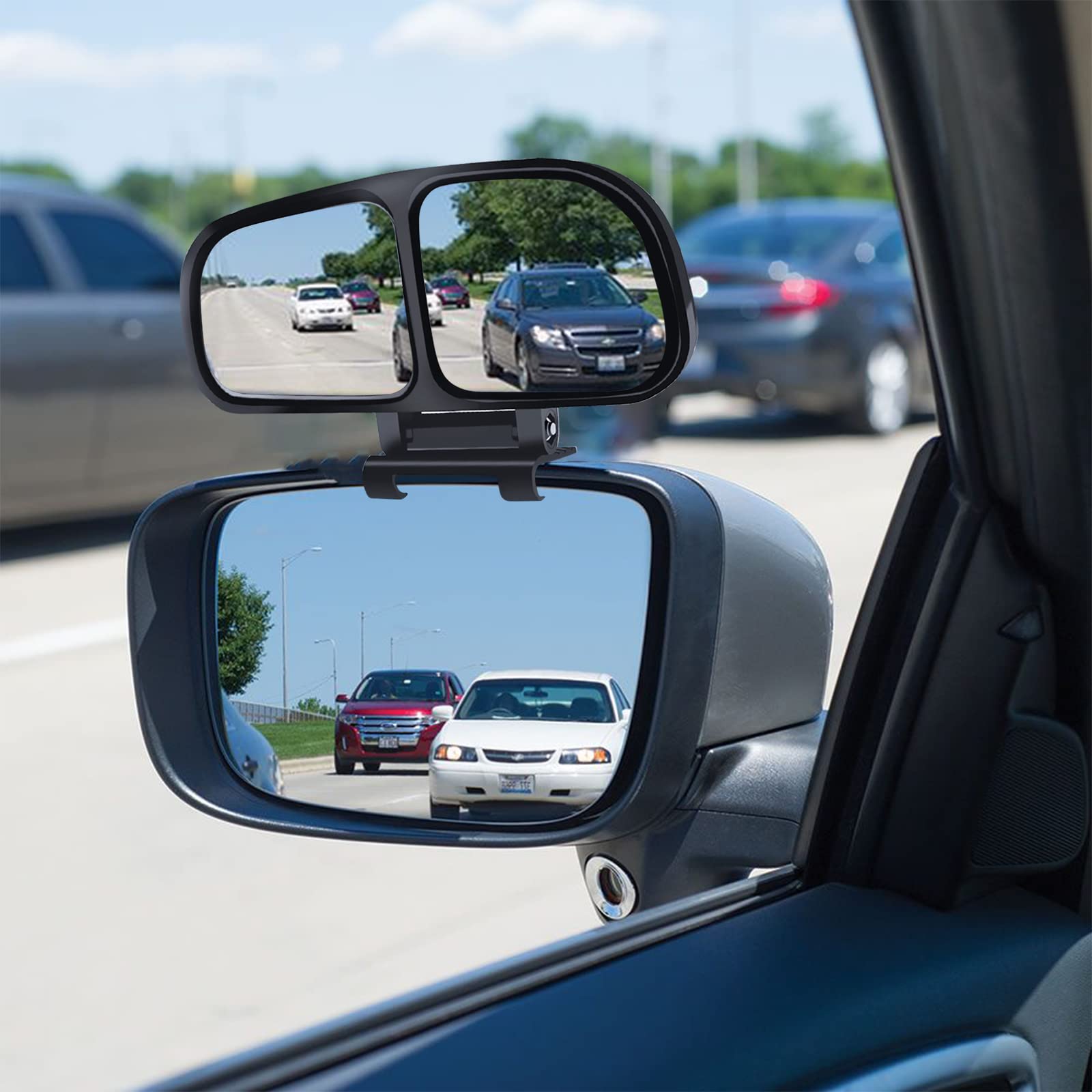 Car Blind Spot Rearview Mirror - HD Wide Angle Glass 360° Adjustable Side Mirror for Enhanced Safety & Parking Assistance | Perfect for Highway Driving & Tight Parking Spaces