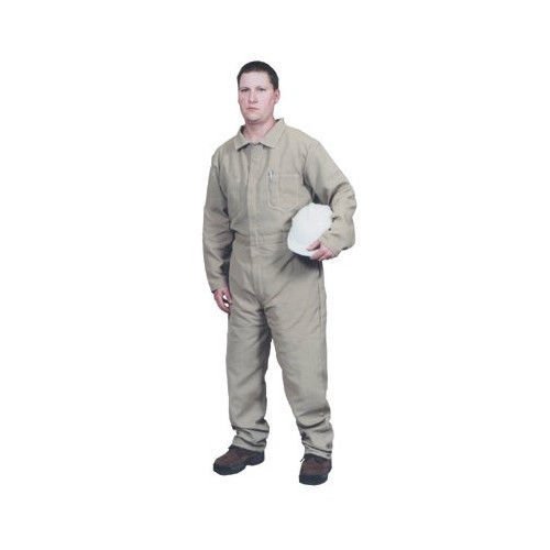 Stanco FRI681-TNM Cotton Work Coveralls - Medium Size, Tan Color - Durable & Comfortable for Construction, Painting & Industrial Work