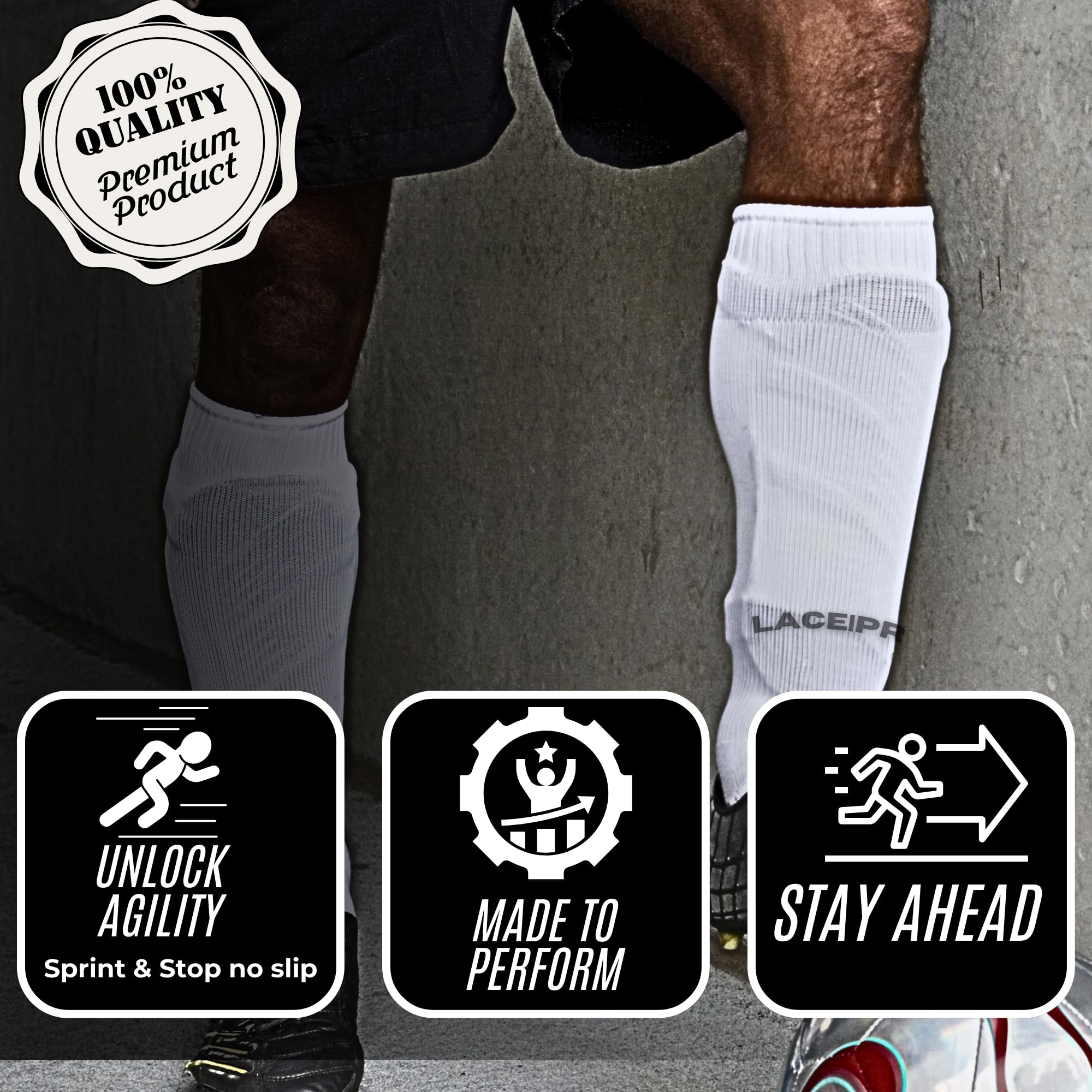 Non-Slip Soccer Grip Socks for Men & Women - Breathable Football Athletic Socks with Anti-Slip Traction - Perfect for Indoor Soccer, Turf Training & Gym Workouts
