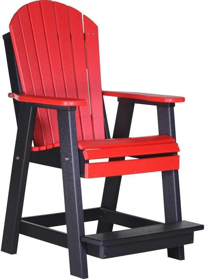 Luxcraft Recycled Plastic Counter Height Adirondack Chair Set - Outdoor Patio, Garden, Balcony Furniture for Relaxing & Entertaining