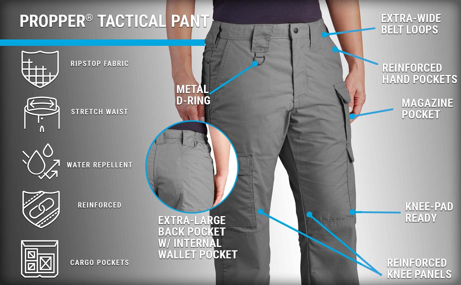 Propper Women's Tactical Pants - Durable & Comfortable Outdoor Work Pants for Hiking, Camping & Law Enforcement | Moisture-Wicking & Quick-Dry Fabric