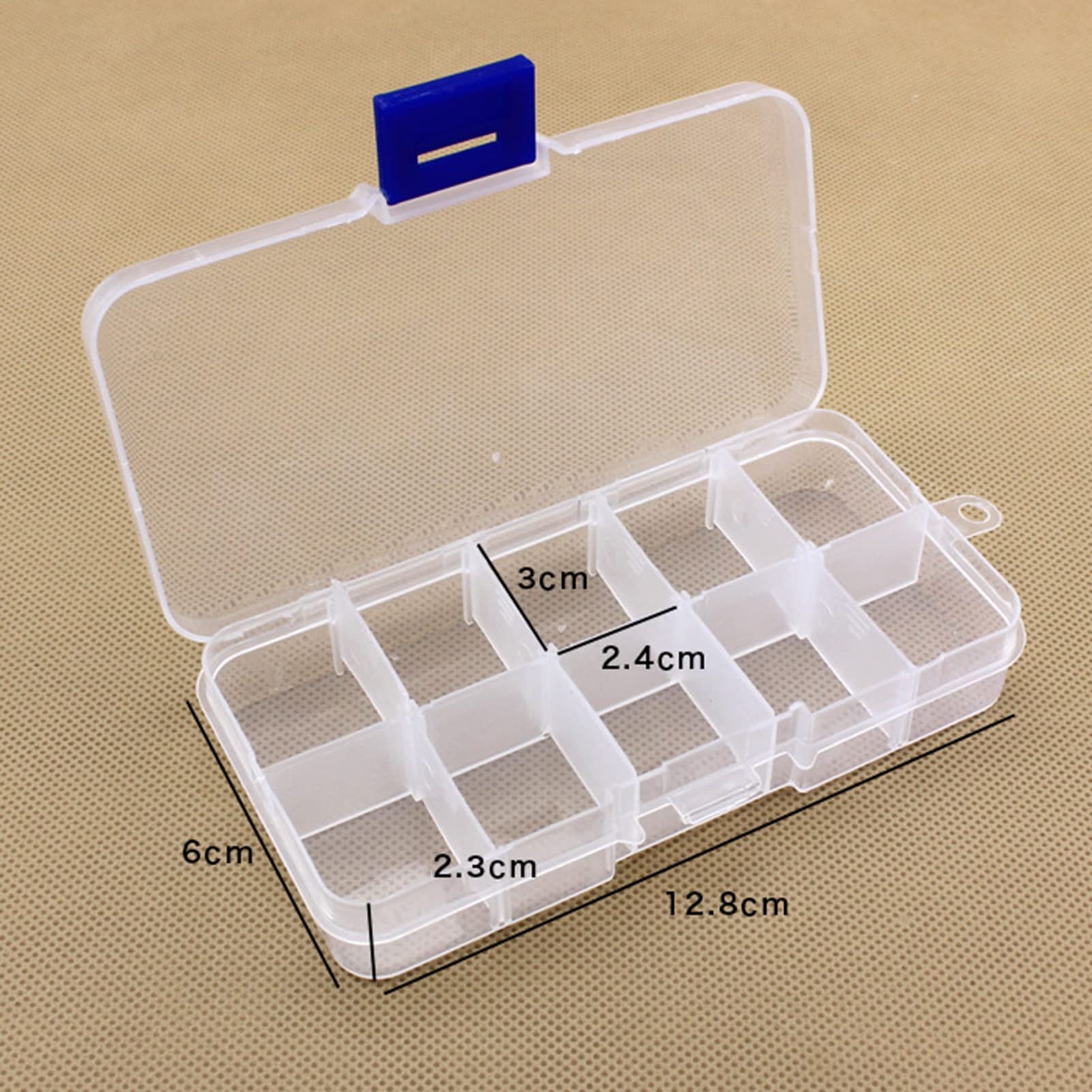 10 Grids Clear Plastic Organizer Box with Adjustable Dividers - Jewelry Storage Container for Beads, DIY Crafts, Fishing Tackles | Portable Clear Storage Box for Home, Office & Travel Organization