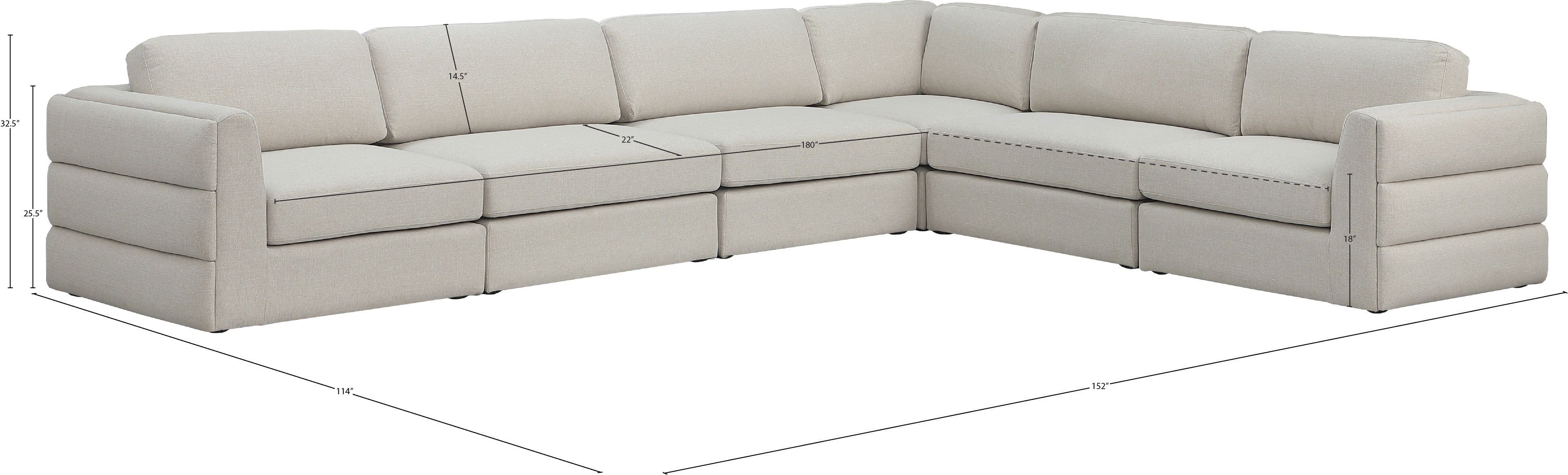 Beckham Durable Linen Textured Fabric Modular Sectional Sofa - Modern L-Shaped Couch for Living Room, Family Room & Home Theater Comfort
