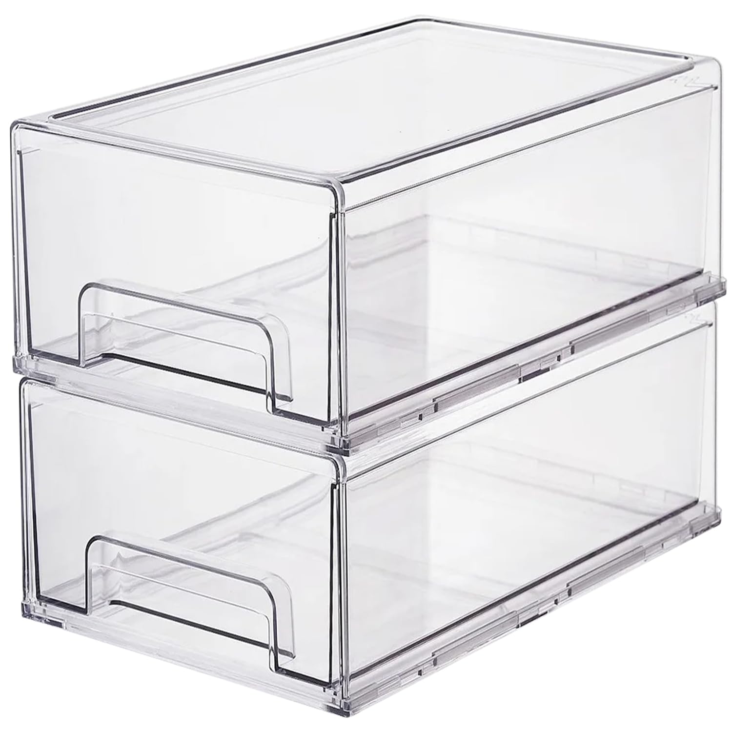 Clear Plastic Storage Drawer Organizer Bins - Versatile Kitchen, Pantry & Fridge Organization Solutions for Efficient Home Storage and Decluttering