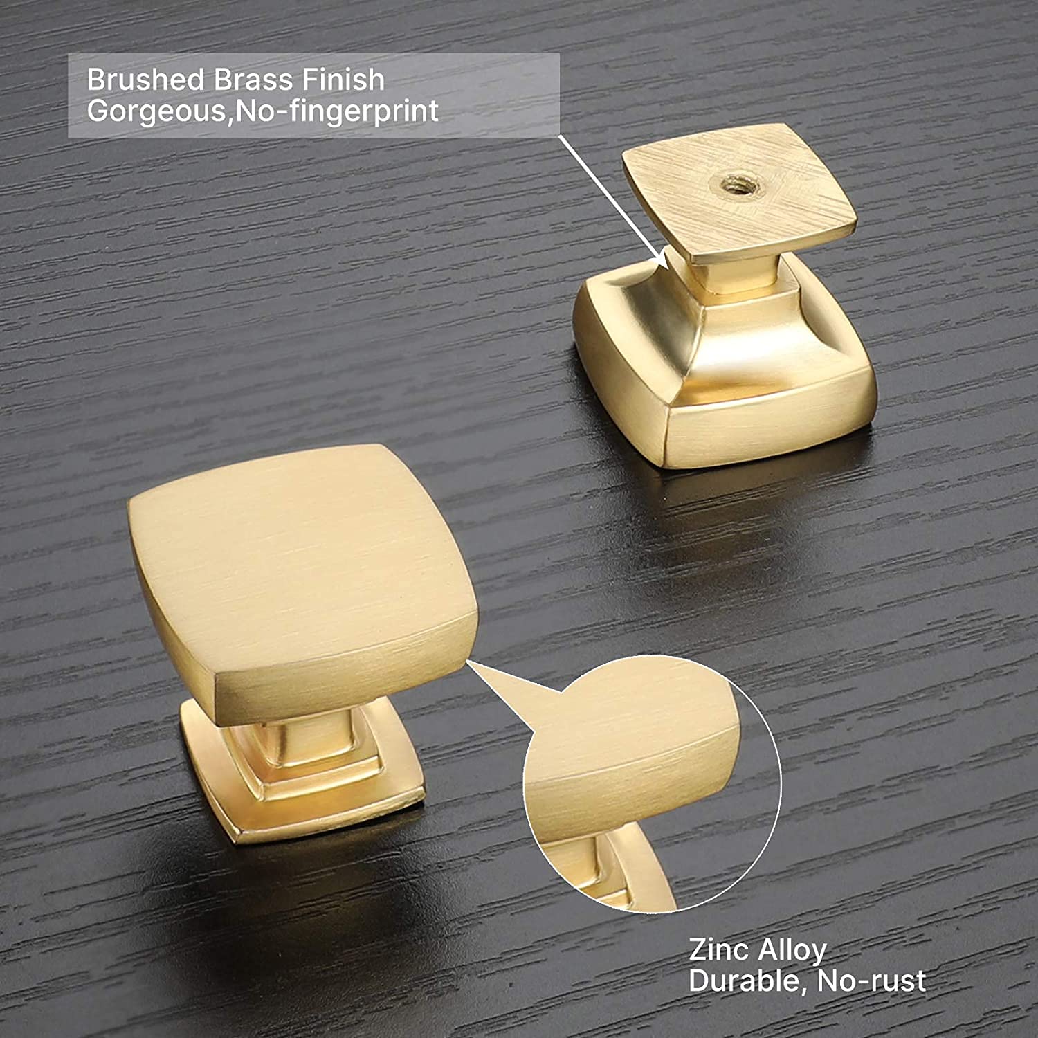 15 Pack Gold Cabinet Knobs - Brushed Gold Square Drawer Pulls for Dresser, Kitchen Cabinets & Furniture Hardware - Perfect for Home Renovation & DIY Projects
