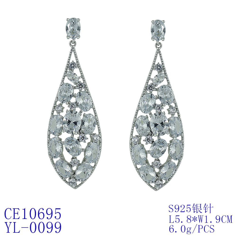 Elegant Cubic Zirconia CZ Drop Dangle Earrings for Women - CE10695 | Perfect for Weddings, Parties & Special Occasions