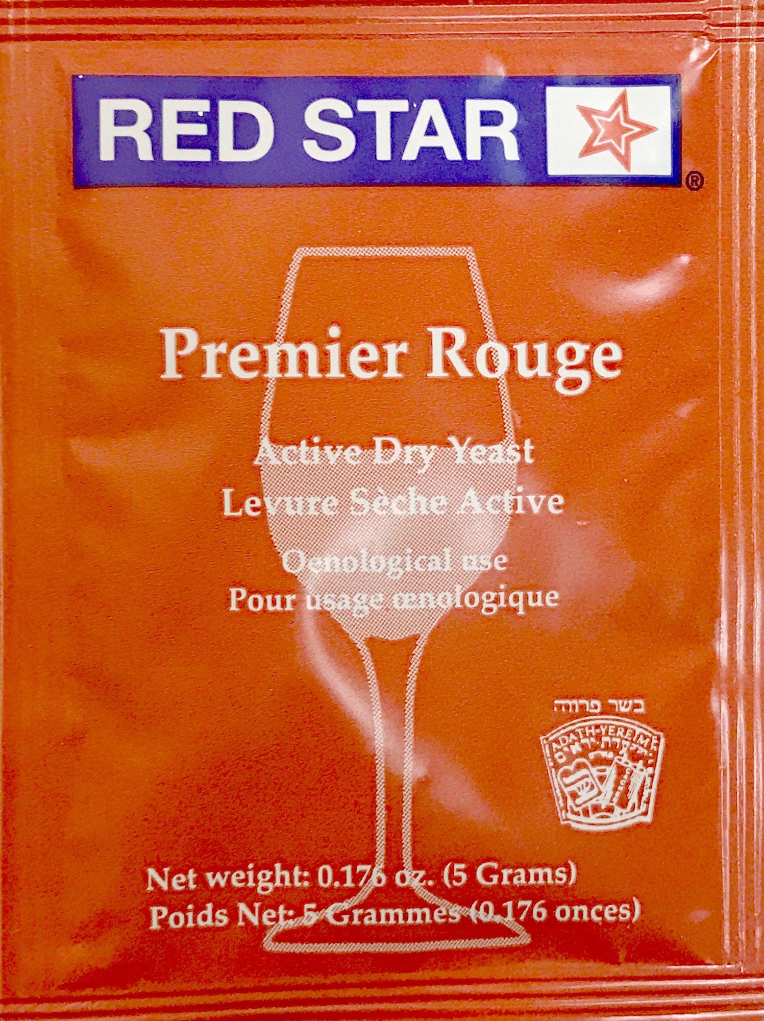 Red Star Premier Rouge Wine Yeast (Formerly Pasteur Red) - 100 Packs for Home Brewing, Winemaking & Fermentation | Perfect for Red Wines, Ciders & Mead