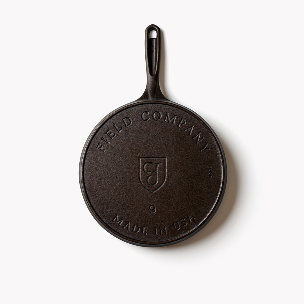 Premium No.9 Round Cast Iron Griddle - Heavy Duty Pre-Seasoned Skillet for Stovetop, Oven & Outdoor Cooking - Perfect for Pancakes, Steaks & Camping
