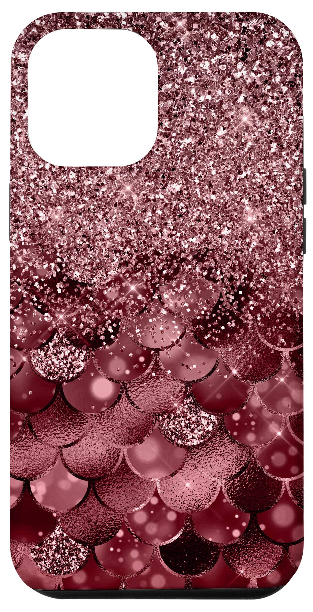 iPhone 12 Pro Max Case - Burgundy Ombre Mermaid Design Protective Cover | Slim Fit Shockproof Phone Case for Women & Men | Perfect for Work, Travel & Everyday Use