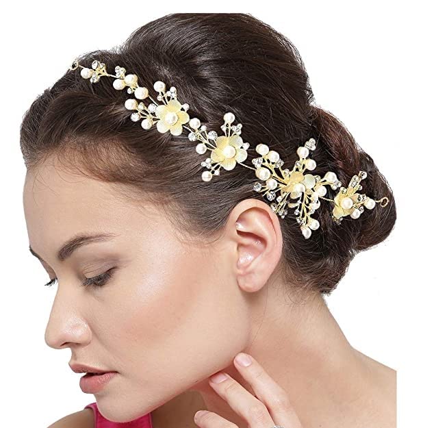 Elegant SUNBIRD Women's Hair Pins with Artificial Flowers - Blue Pearl Hair Accessories for Buns, Updos & Wedding Hairstyles | Perfect for Bridal, Prom & Special Occasions
