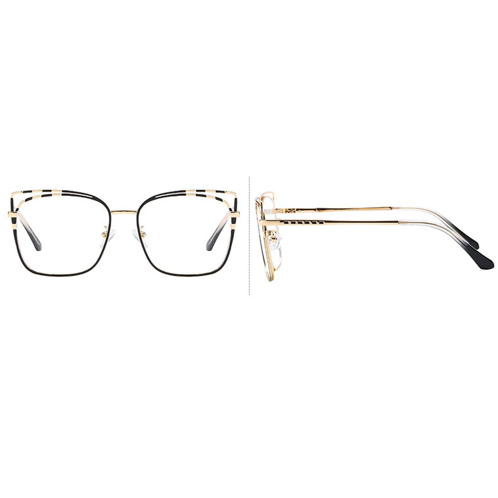 Blue Light Blocking Reading Glasses for Women - Retro Metal Cat Eye Round Frames with Magnifying Lenses - Perfect for Computer Work, Reading & Presbyopia Relief