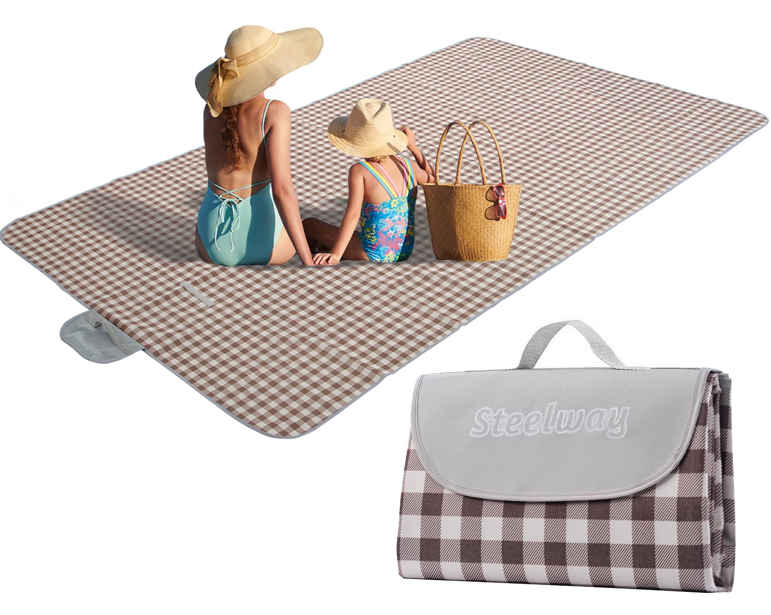 118''x59'' Extra Large Waterproof Sandproof Picnic Blanket - Foldable Outdoor Beach Mat for Travel, Park, Grass, Camping & Family Picnics | Perfect for Beach Days, Park Outings & Backyard Gatherings