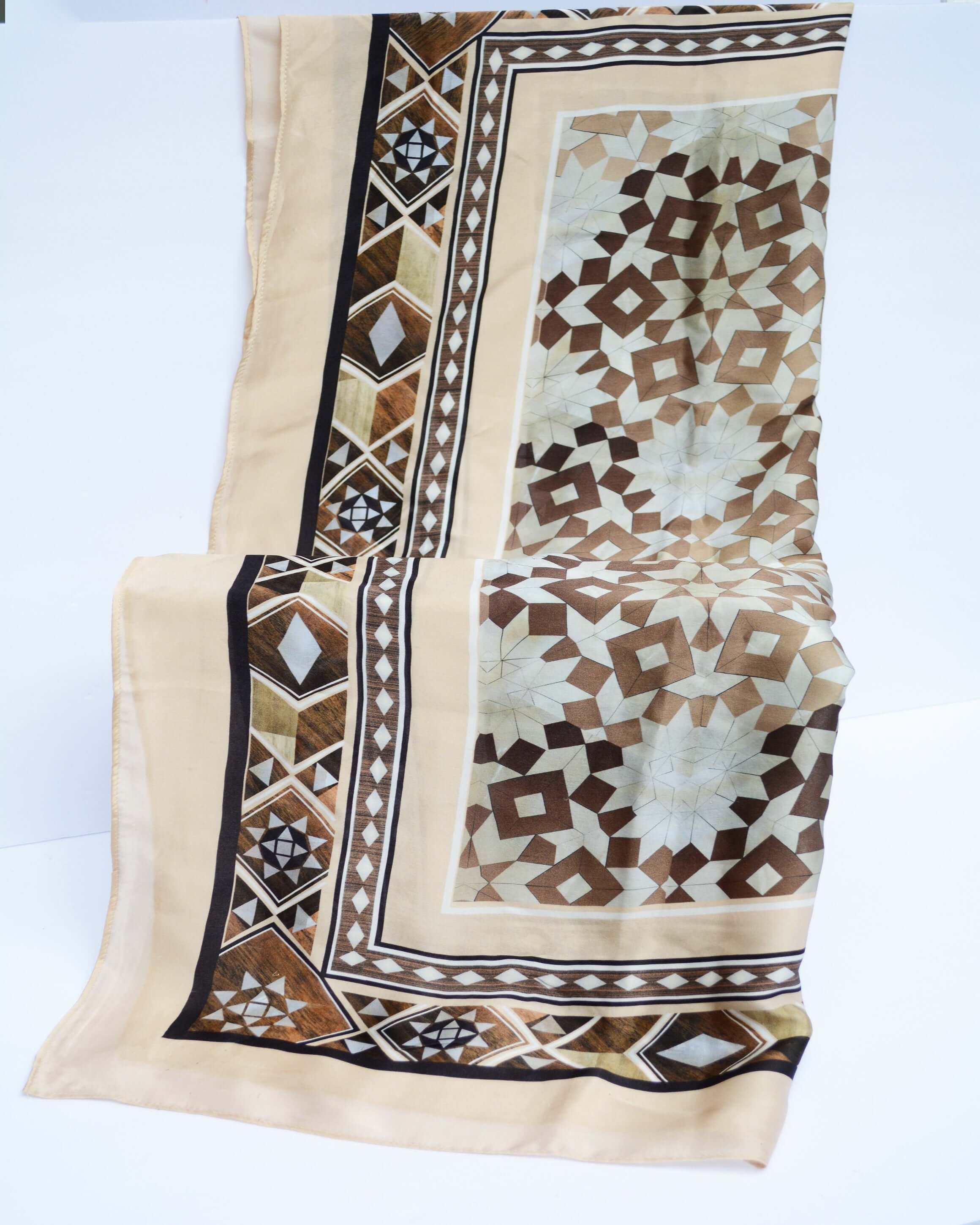 Luxury Damask Silk Square Scarf - Elegant Fashion Accessory for Women, Perfect for Parties, Weddings & Special Occasions