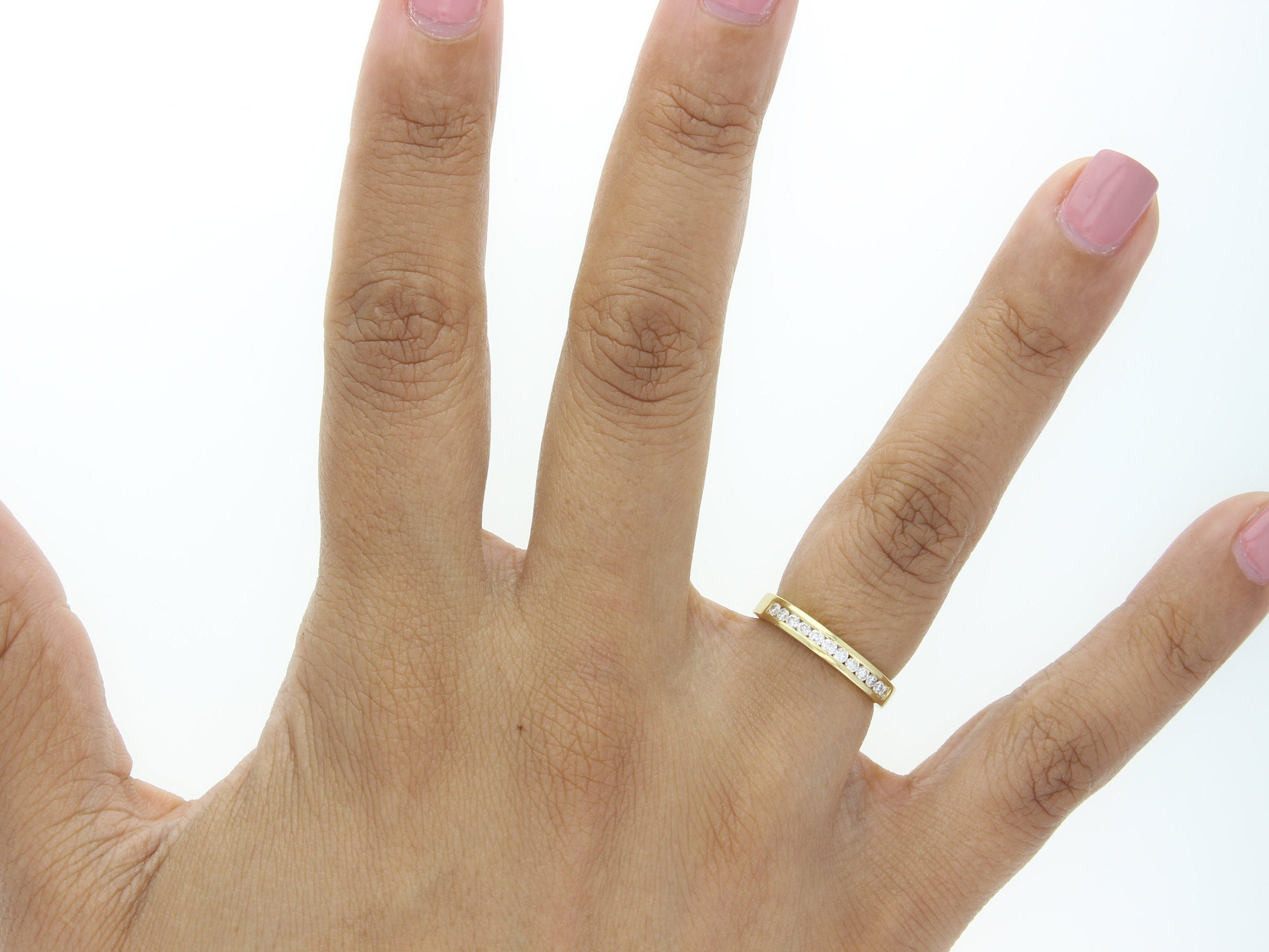 18K Yellow Gold Channel Set Diamond Wedding Band - 0.24cttw Total Weight | Elegant Bridal Ring for Engagement, Anniversary & Special Occasions