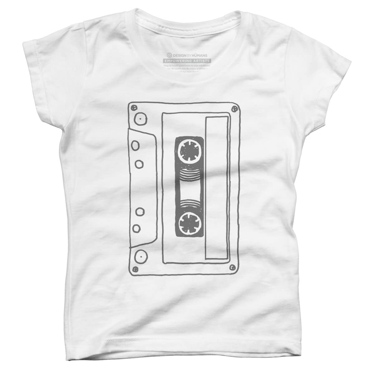 Robotface Big Cassette Tape Graphic T-Shirt for Girls | Vintage Music Inspired Tee | Perfect for Concerts, Casual Wear & Retro Fashion