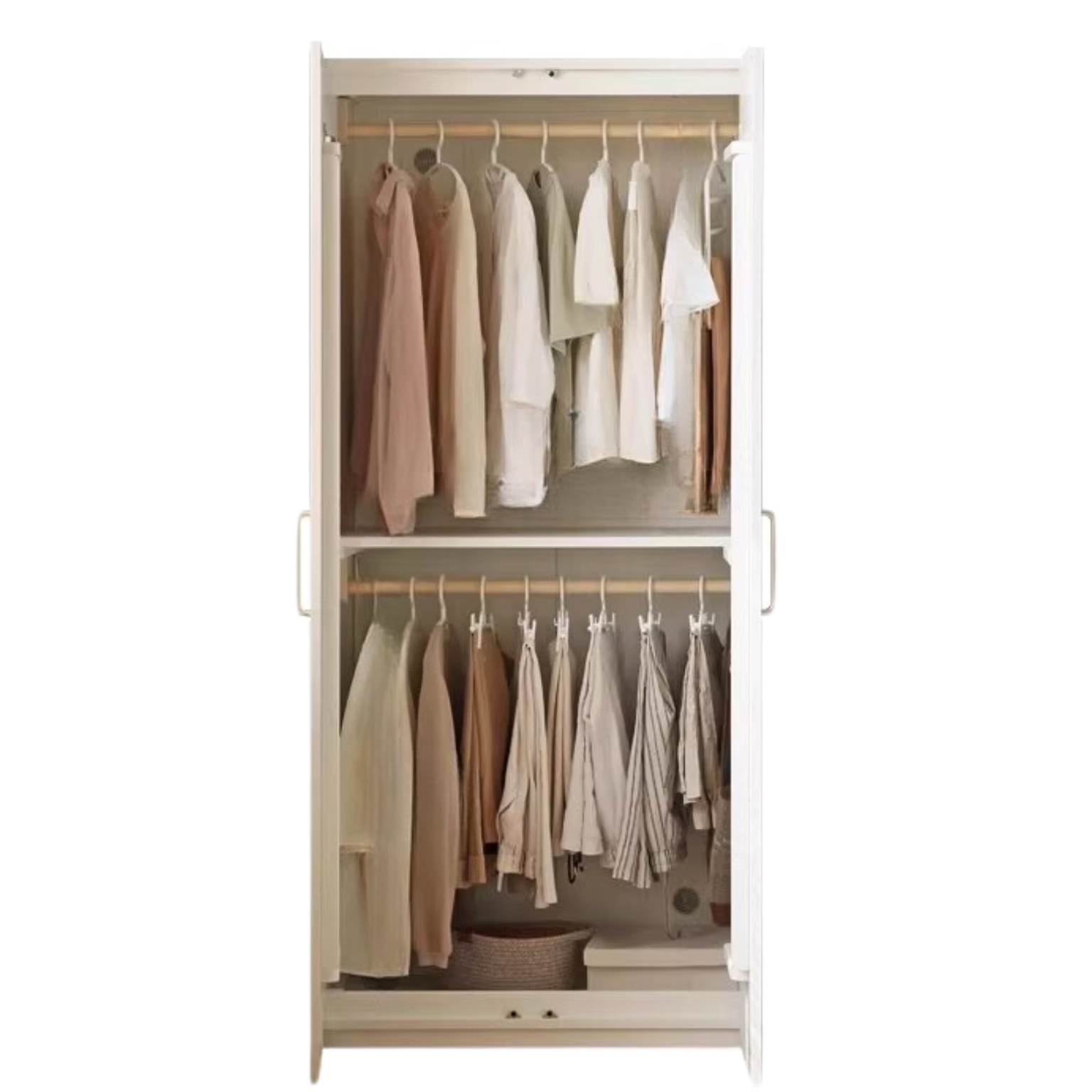 French Cream Pine Solid Wood Wardrobe - Elegant Bedroom Storage for Clothes & Accessories | Perfect for Master Bedroom, Guest Room & Walk-In Closets