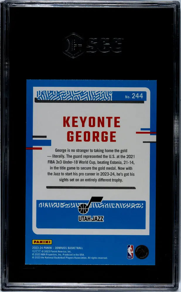 2023 Donruss Basketball Rated Rookie Keyonte George Red SGC 9 Mint Card - Perfect for NBA Collectors, Sports Memorabilia Enthusiasts & Investment - Great for Display, Trading or Gifting