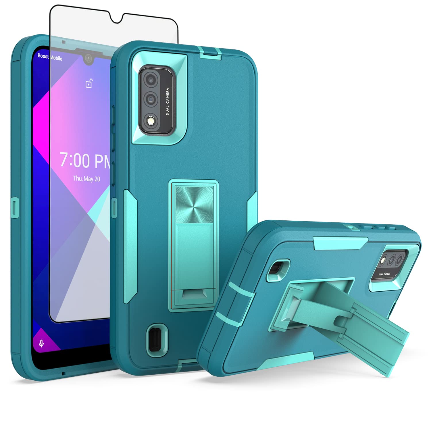 Wiko Ride 3 Phone Case with Tempered Glass & Kickstand - Slim Rugged Magnetic Cover for Women & Men | Perfect for Work & Travel