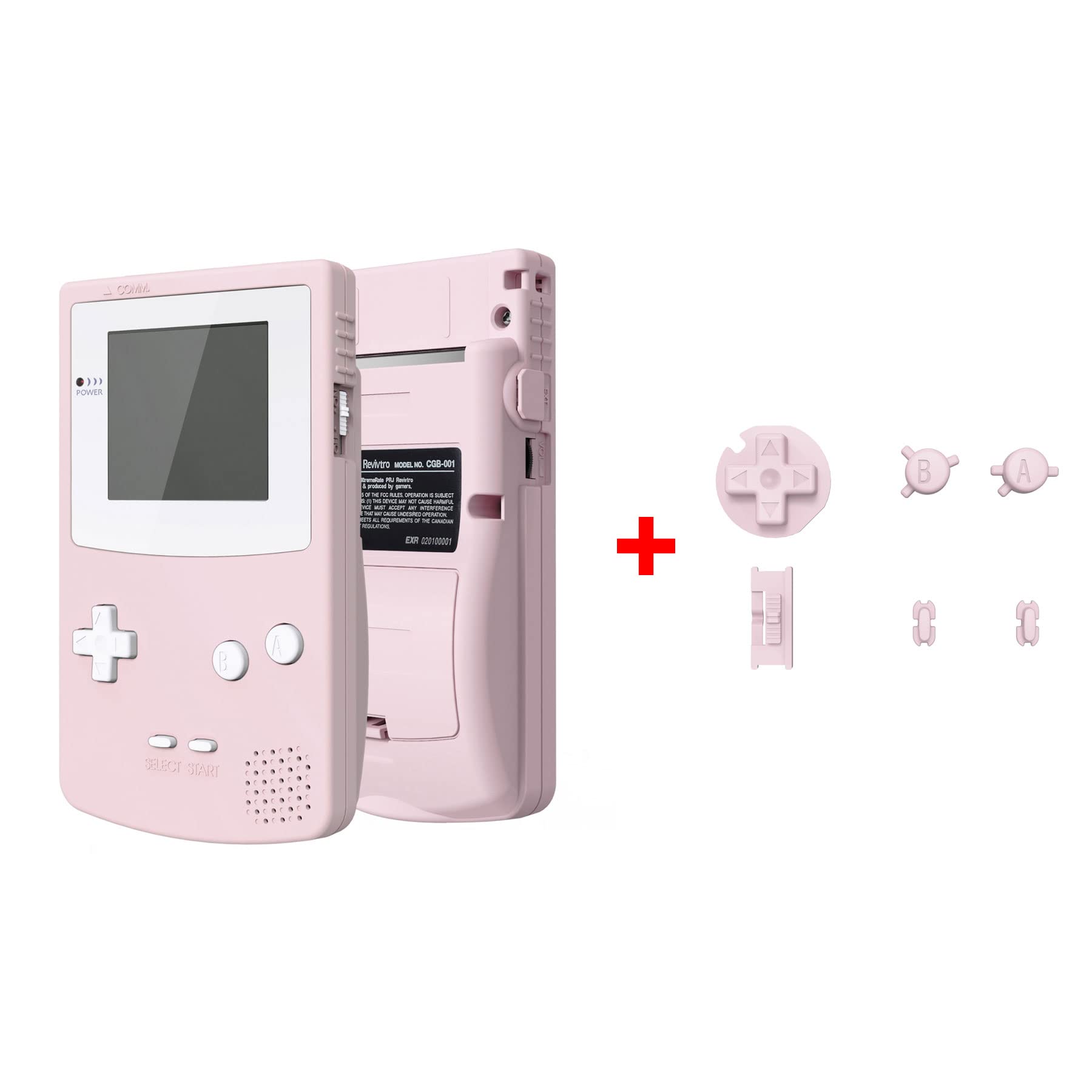 eXtremeRate Cherry Blossom Pink Replacement Shell & Buttons for Gameboy Color (GBC) - Compatible with OSD IPS, Regular IPS & Standard LCD Screens - DIY Customization Kit for Retro Gaming Enthusiasts - Perfect for Console Modding, Gaming Collectors and Vintage Handheld Restoration