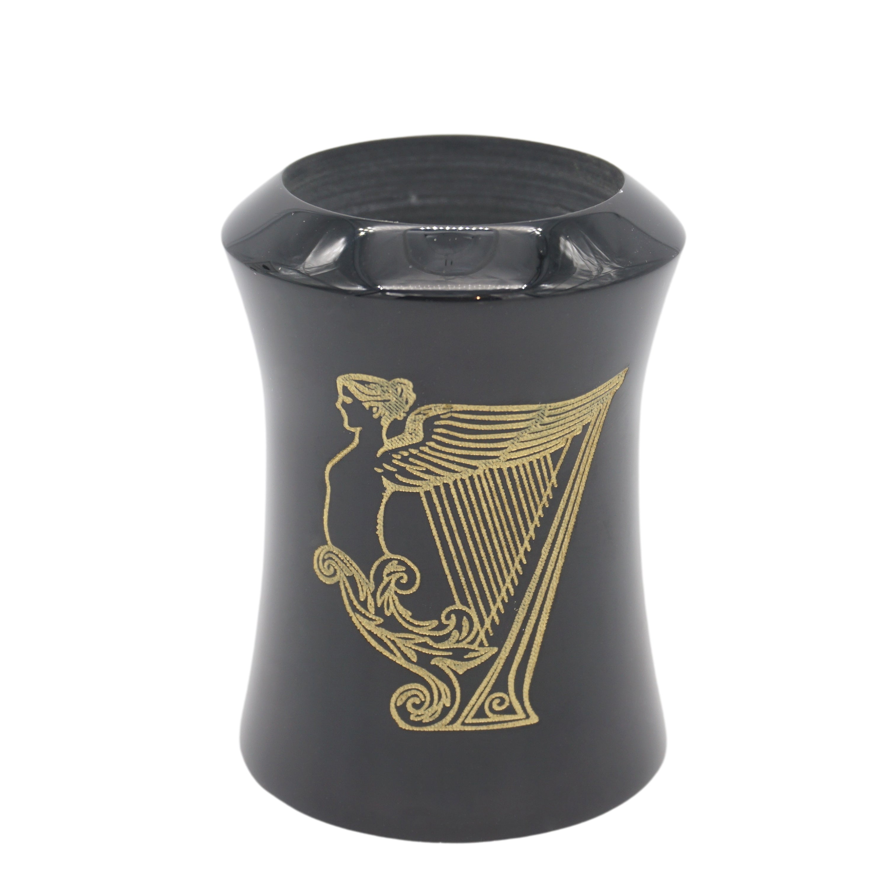 Premium Angelic Harp Etched Series Black Handle Shaving Brush - Fits 28mm & 30mm Knots - Perfect for Wet Shaving & Barber Shop Grooming