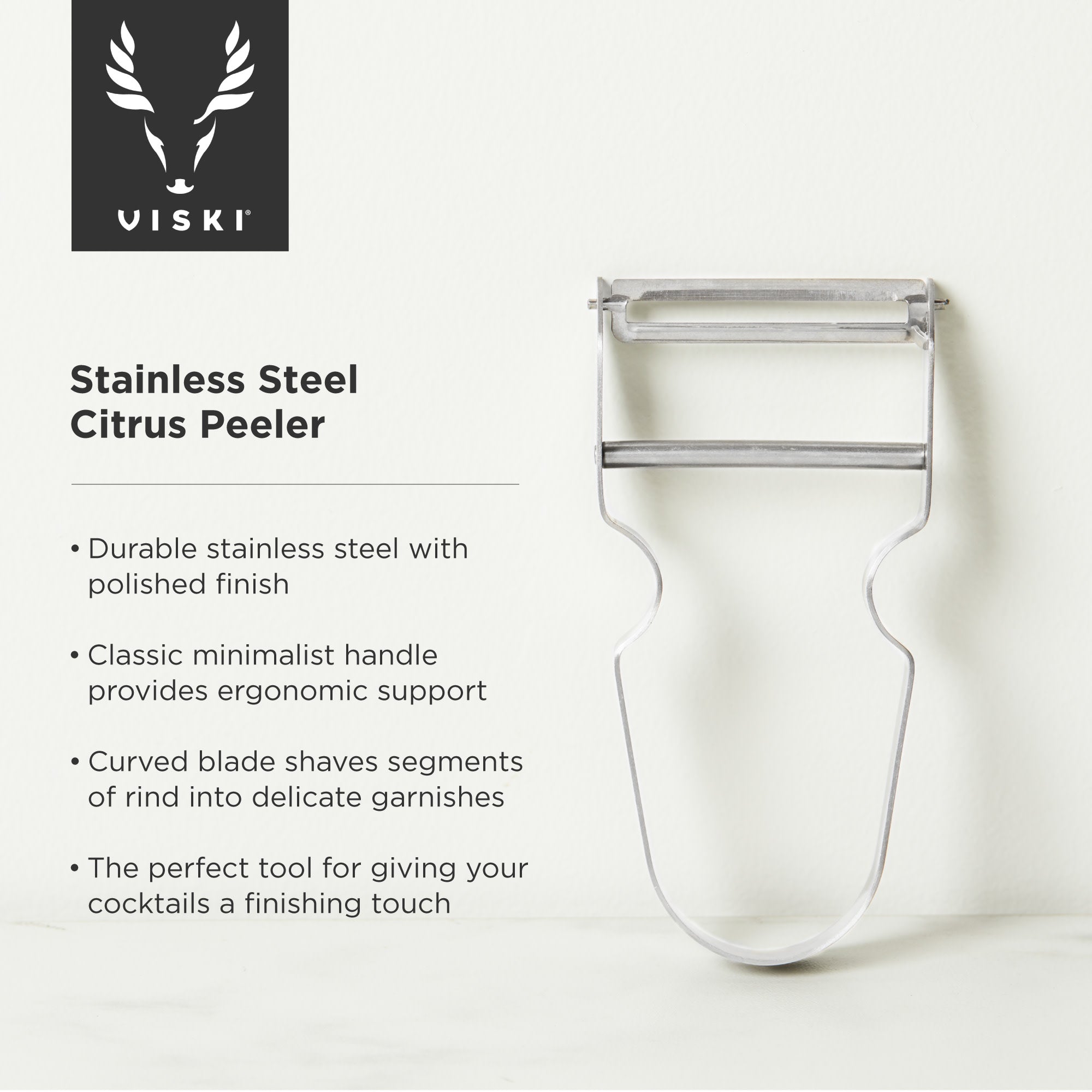 Premium Stainless Steel Citrus Peeler - Sharp & Durable Kitchen Tool for Oranges, Lemons & Grapefruits - Perfect for Juicing, Baking & Cocktail Making