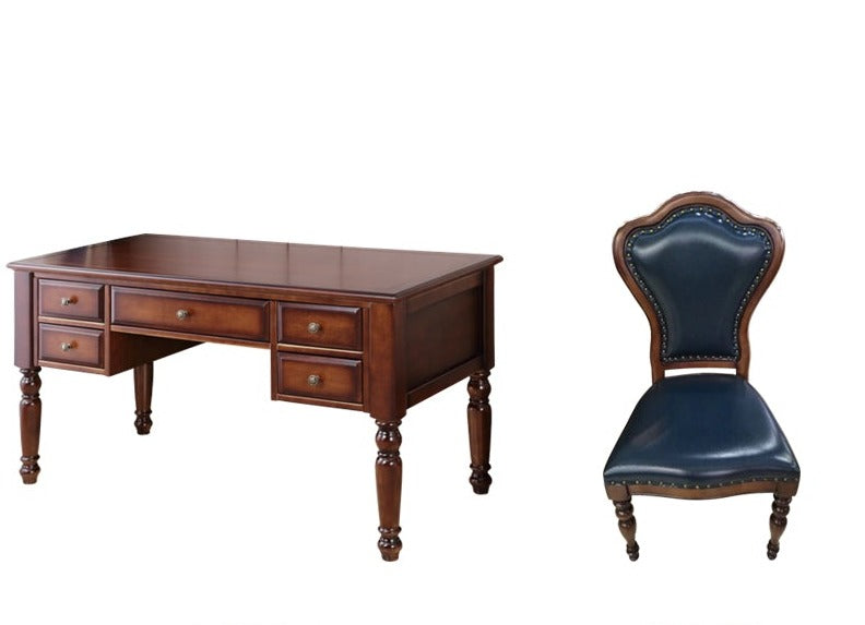 Preston Hilton American European Style Writing Desk - Executive Office Desk, Computer Workstation for Home & Office Use | Perfect for Remote Work, Study & Professional Workspaces