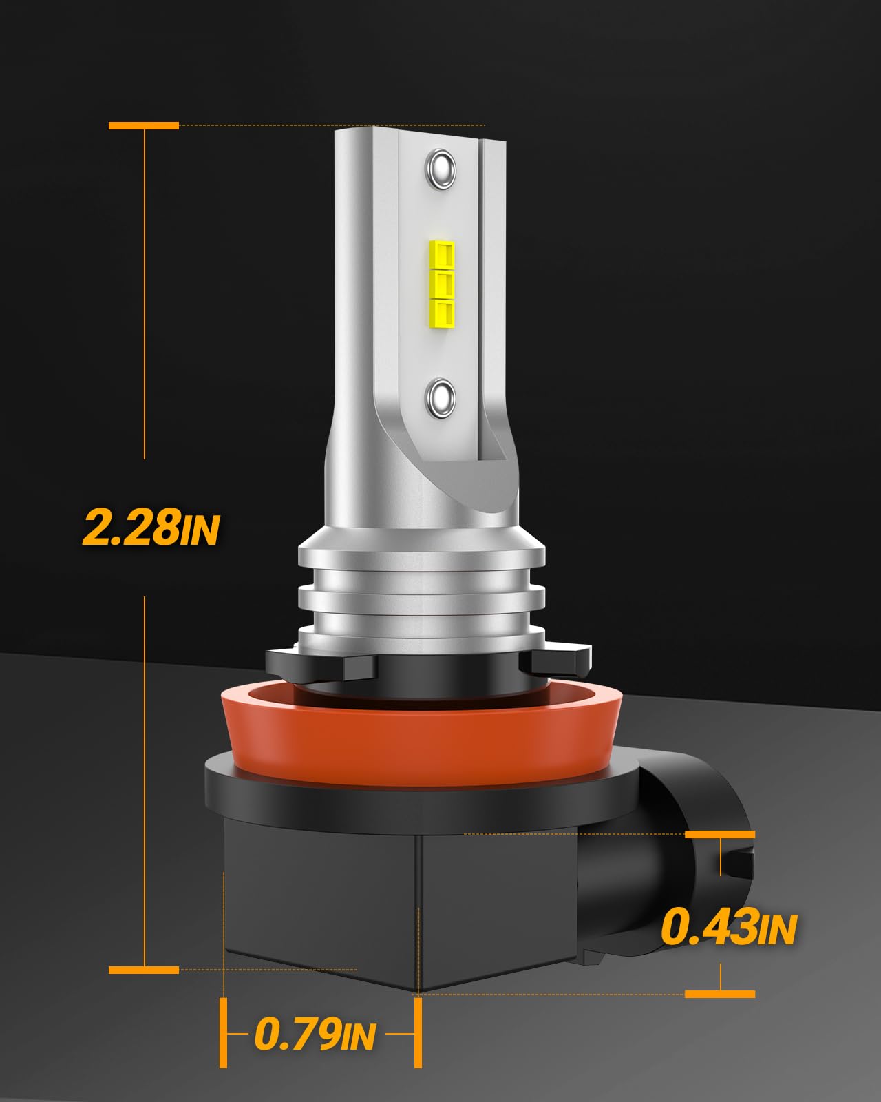 SEALIGHT H11 H16 LED Fog Light Bulb - 6500K Cool White 6000LM Mini Size - H8/H16 LED Fog Lights for Cars, Trucks & SUVs - 400% Brighter with Strong Penetration - Plug & Play in 3 Minutes - Pack of 2 - Perfect for Night Driving, Off-Roading & Foggy Conditions