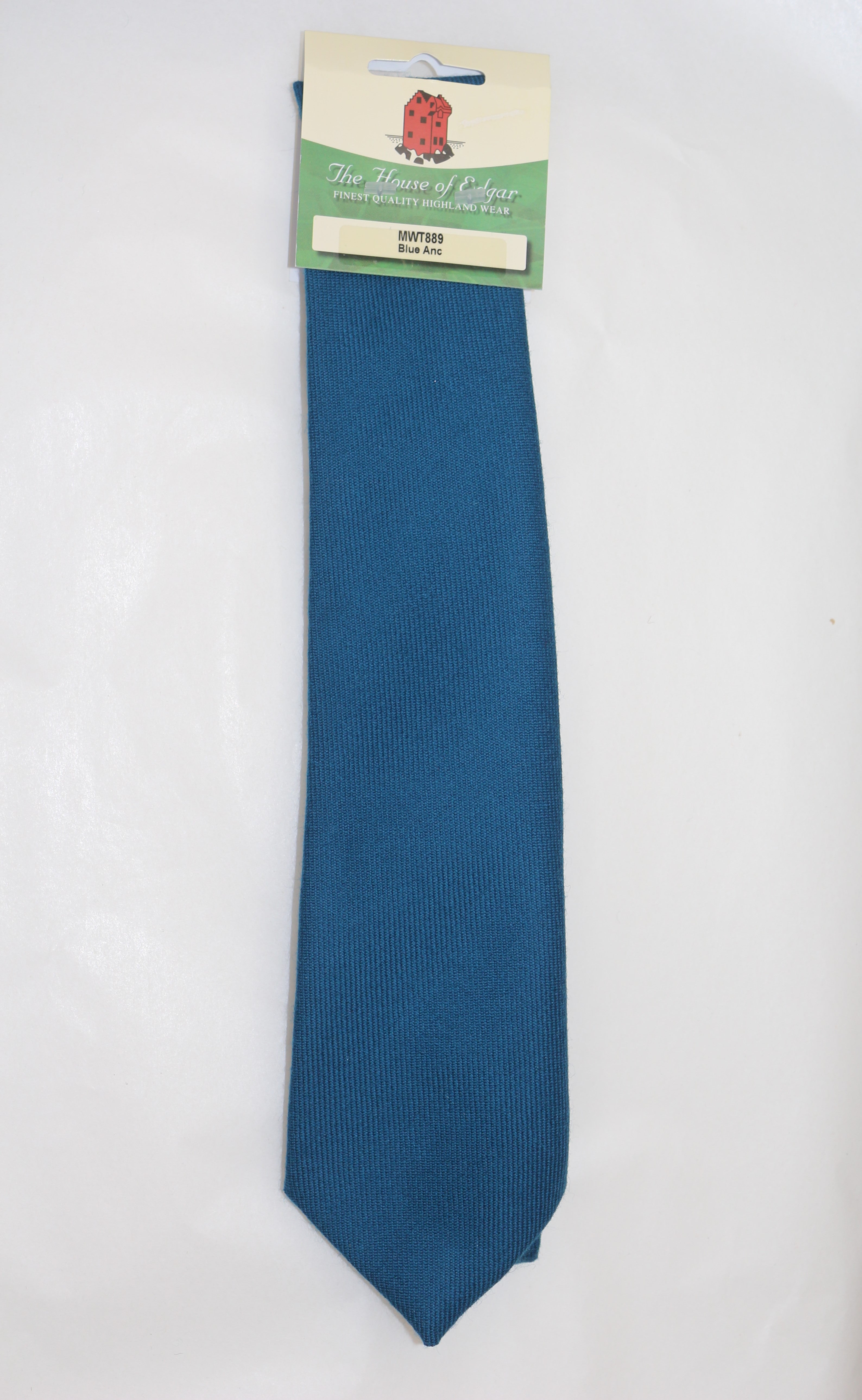 Men's House of Edgar Wool Tie in Ancient Blue - Classic Elegant Necktie for Business, Weddings & Formal Events