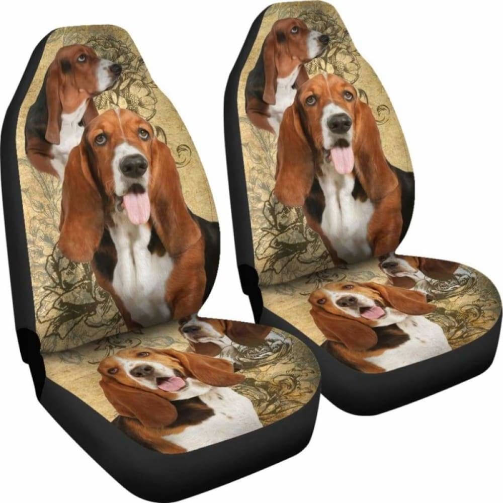 Basset Hound Car Seat Covers for Dogs - Waterproof Pet Seat Protector with Non-Slip Backing - Perfect for Cars, Trucks & SUVs - Keep Your Vehicle Clean from Dog Hair, Mud & Dirt