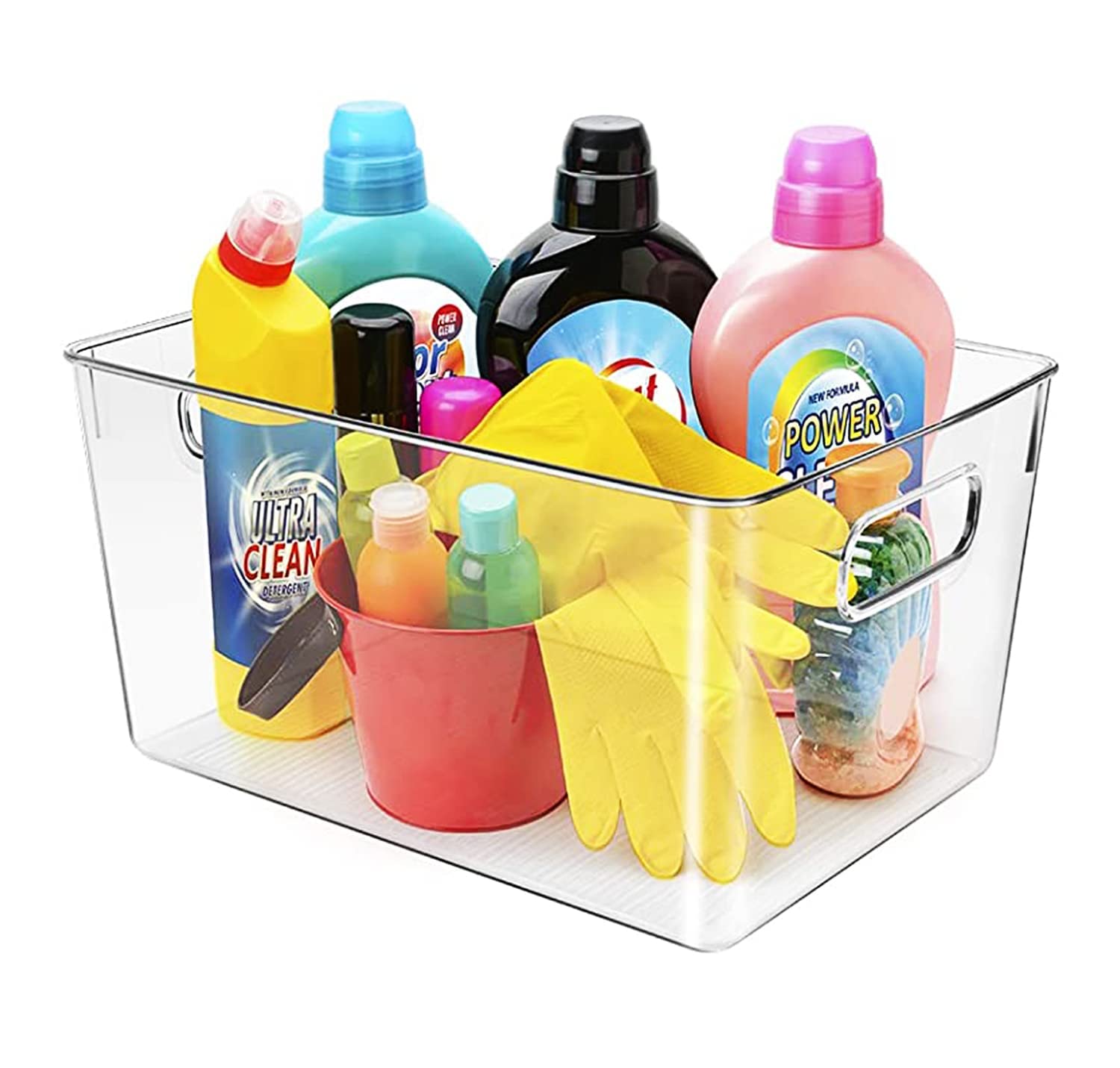 Clear Plastic Storage Bins - 12 Pack Kitchen & Pantry Organizers with Lids, Airtight Freezer & Fridge Containers for Food Storage, Cabinet Organizer Baskets - Perfect for Meal Prep, Leftovers & Refrigerator Organization