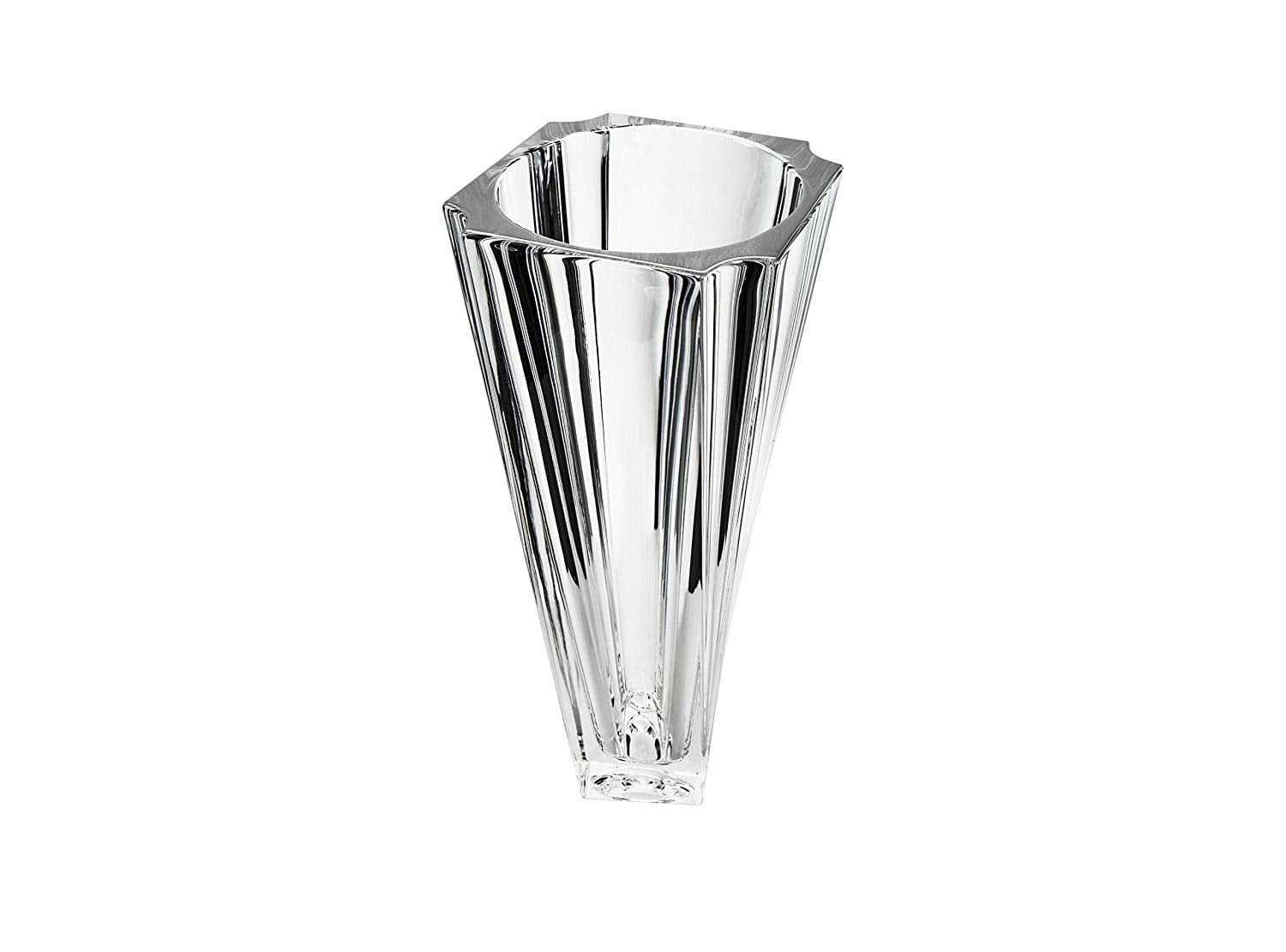 Bohemian Crystal Vase Balzac - 13 Inch Tall Clear Glass Flower Vase for Wedding Centerpiece, Home Decor, Gift | Elegant Handcrafted Crystal Bud Vase for Dining Table, Living Room, Office Decoration