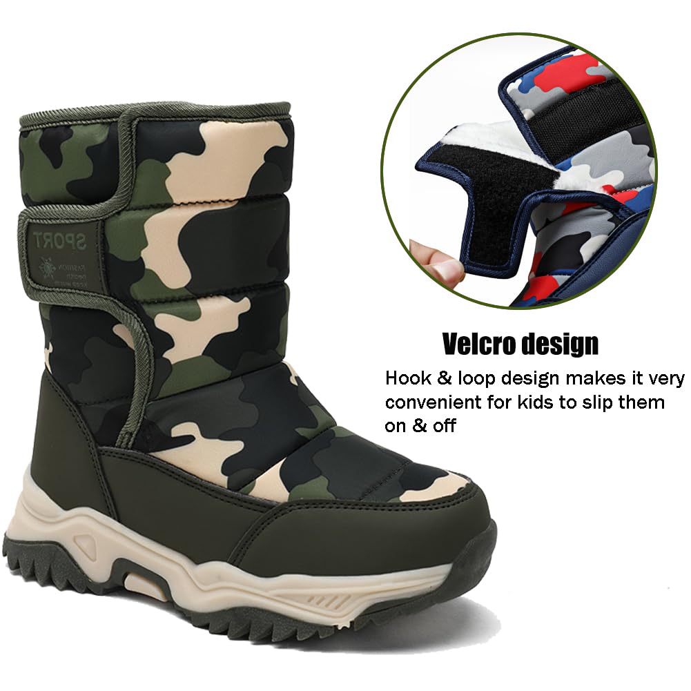 **Unisex Kids Snow Boots - Waterproof Winter Boots for Toddler, Little & Big Kid - Slip Resistant Cold Weather Shoes for Boys & Girls - Perfect for Snow Play, Hiking & Outdoor Adventures**