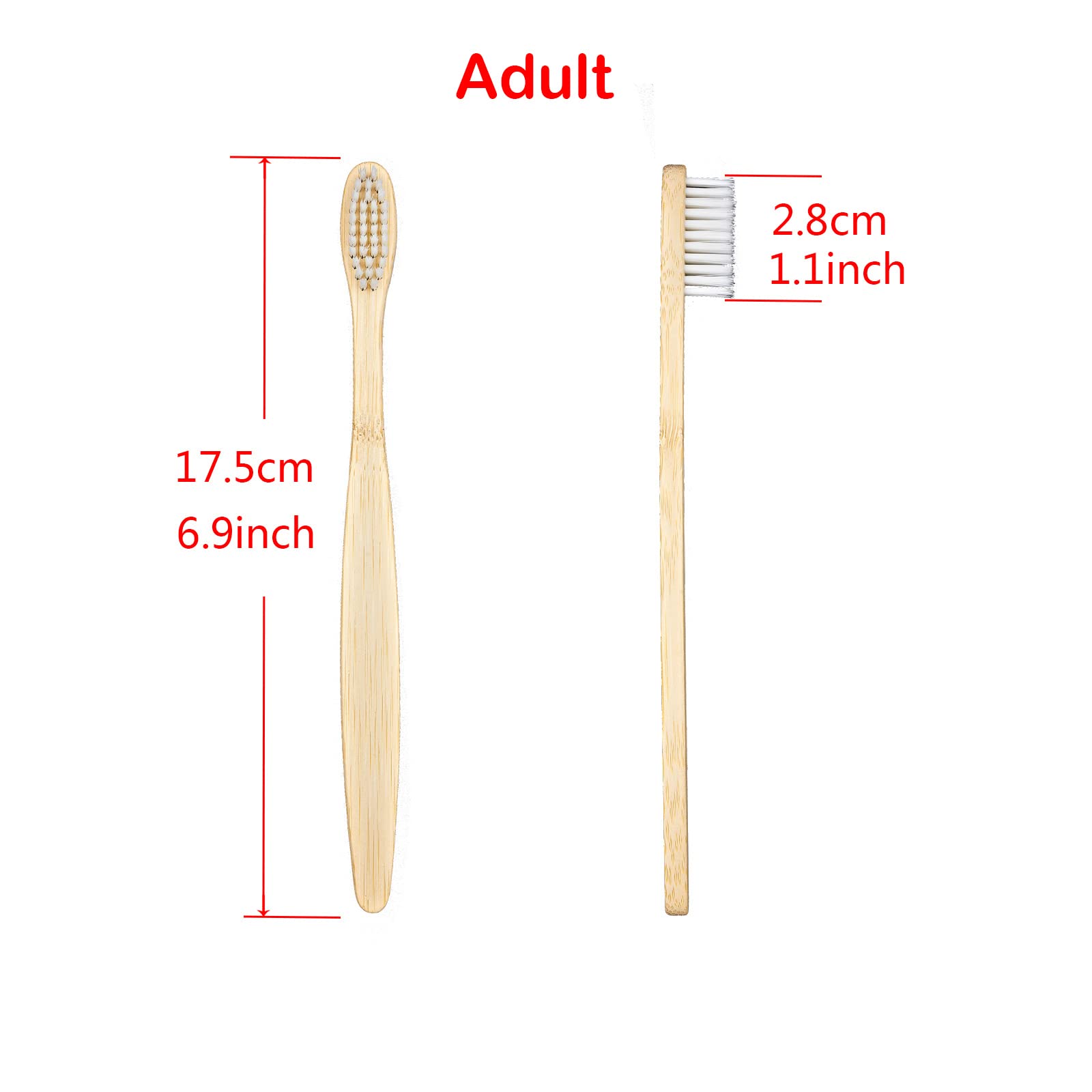 SEVENHEAD 10 Pack Bamboo Toothbrushes for Adults - Soft Bristles, Natural Biodegradable, BPA Free, Eco Friendly Wooden Toothbrushes (White) - Perfect for Travel, Camping & Sustainable Oral Care