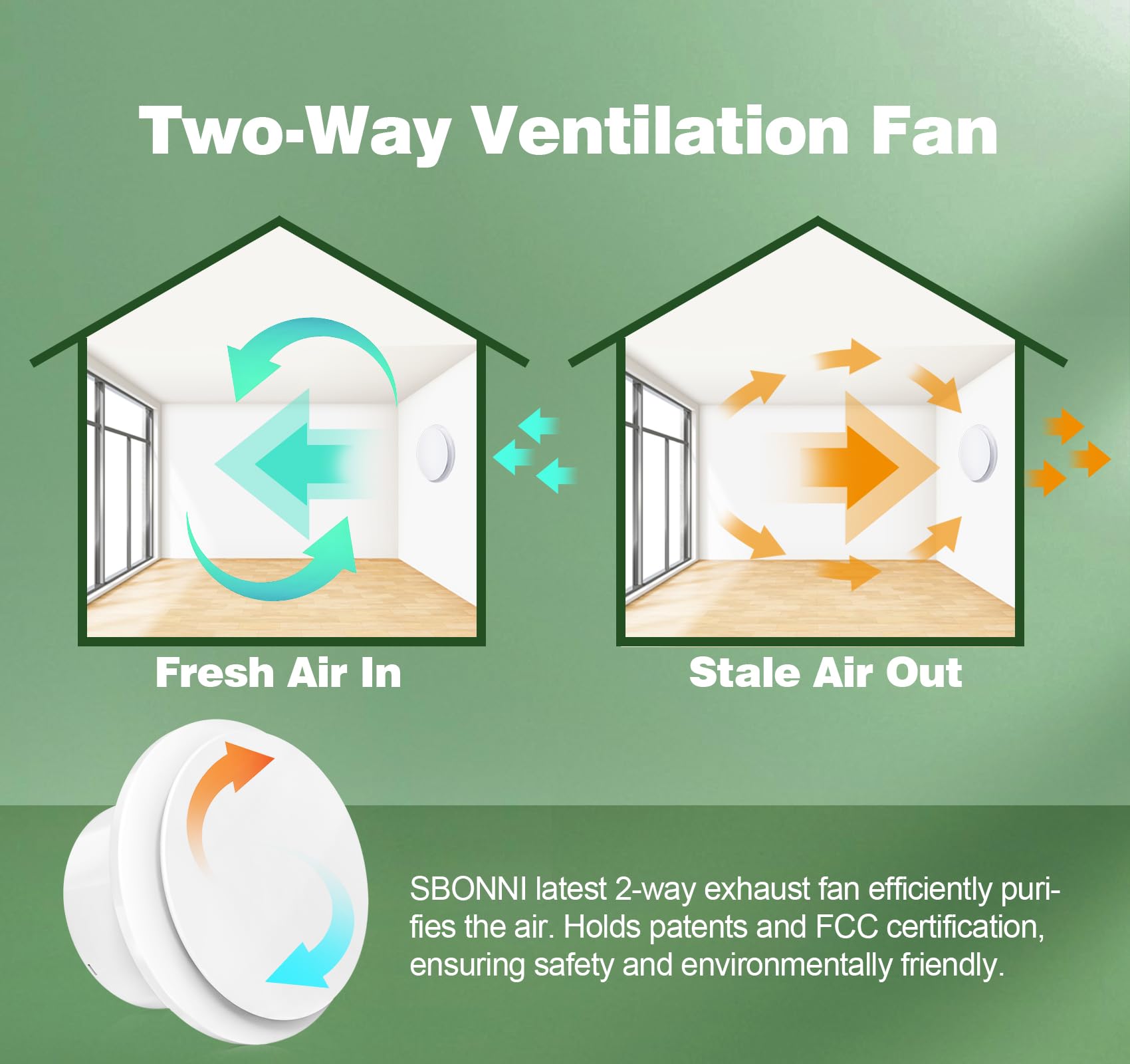 4 Inch Two Way Bathroom Exhaust Fan with Remote Control - Ultra Quiet Household Ventilation Fan for Bathroom, Kitchen, Garage - Window, Ceiling & Wall Mount Ventilation System (Perfect for Home, Office & Commercial Use)