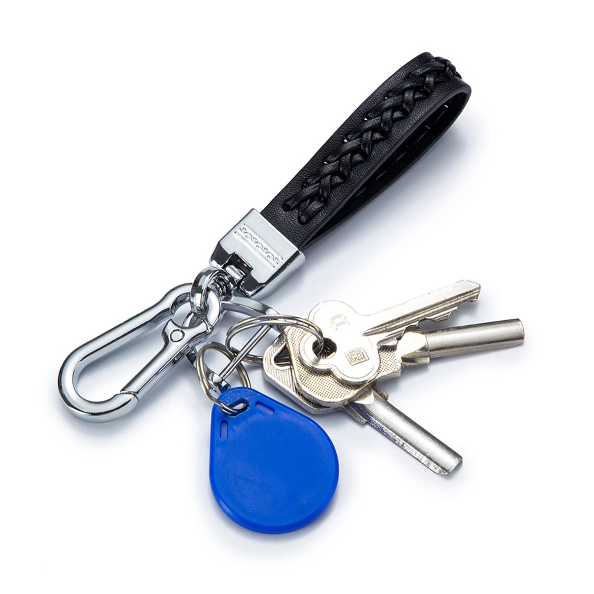 Premium PU Leather Keychain for Men & Women - Durable Metal Car Key Ring Holder - Perfect for Keys, Gift Giving, and Everyday Use