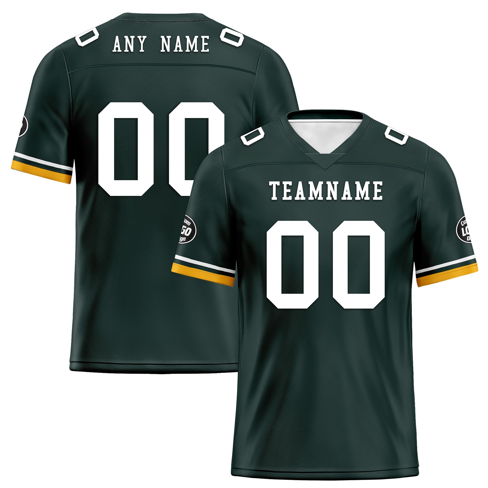Custom Green & Yellow Green Bay Packers Football Jersey with Firesoul Sports Shoes Combo - Personalized NFL Fan Gear Set for Game Day & Tailgating