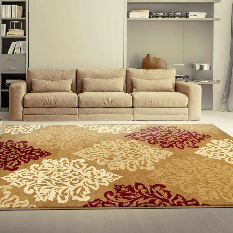 Danvers Contemporary Floral Damask Indoor Area Rug - Soft Non-Slip Living Room Carpet for Bedroom, Dining Room & Home Decor