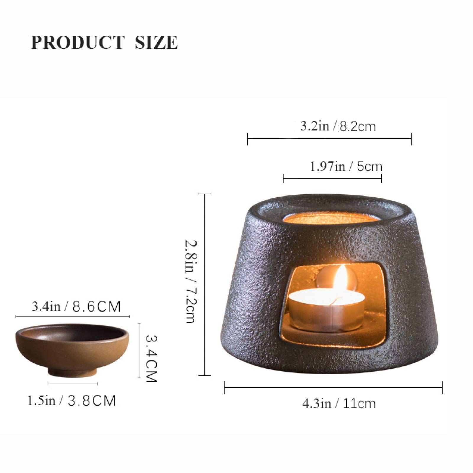Ceramic Essential Oil Burner & Wax Warmer with Tealight Holder - Aromatherapy Diffuser for Home, Spa, Yoga, Meditation & Relaxation | Perfect for Creating Calming Atmosphere in Bedroom, Bathroom or Office