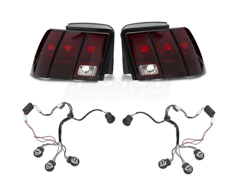 Raxiom Black Housing Smoked Lens Tail Lights & Sequential Tail Light Kit for 1999-2004 Ford Mustang (Excludes 99-01 Cobra) - Upgrade Your Ride for Night Driving & Car Shows