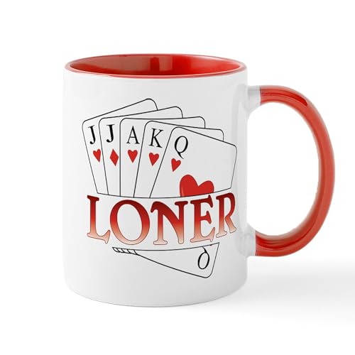 White/Red Inside - Euchre Loner Mug