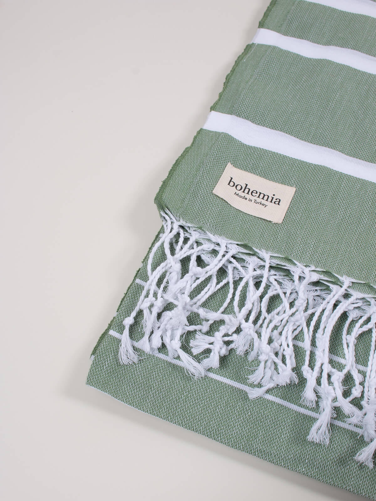 Premium Ibiza Summer Hammam Towel - 100% Cotton Turkish Peshtemal, Olive Green - Perfect for Beach, Pool, Yoga & Spa Use