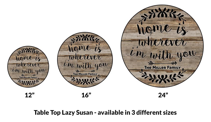Custom Lazy Susan Turntable - Handcrafted in USA - 3 Sizes for Kitchen, Dining Table & Office Organization - Personalized Spinning Tray for Home Decor & Entertaining