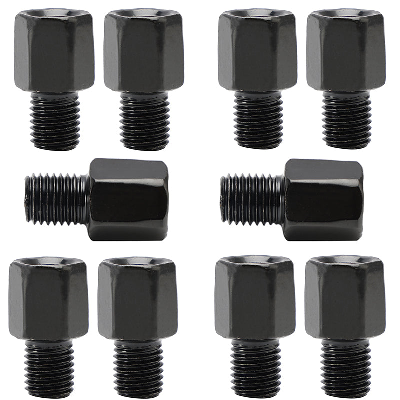 10X Motorcycle Mirror Adaptors 8mm Right Hand Female to 10mm Right Hand Male - Universal Fit for Harley, Honda, Yamaha & More - Easy Installation for Enhanced Safety & Visibility on the Road