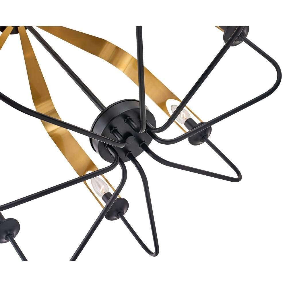 Vanity Art 8-Light Modern Geometric Chandelier - Farmhouse Style Candle Ceiling Light Fixture for Living Room, Kitchen & Dining Room | MLT2208LT-EP-BK | Perfect for Rustic, Industrial & Contemporary Home Decor