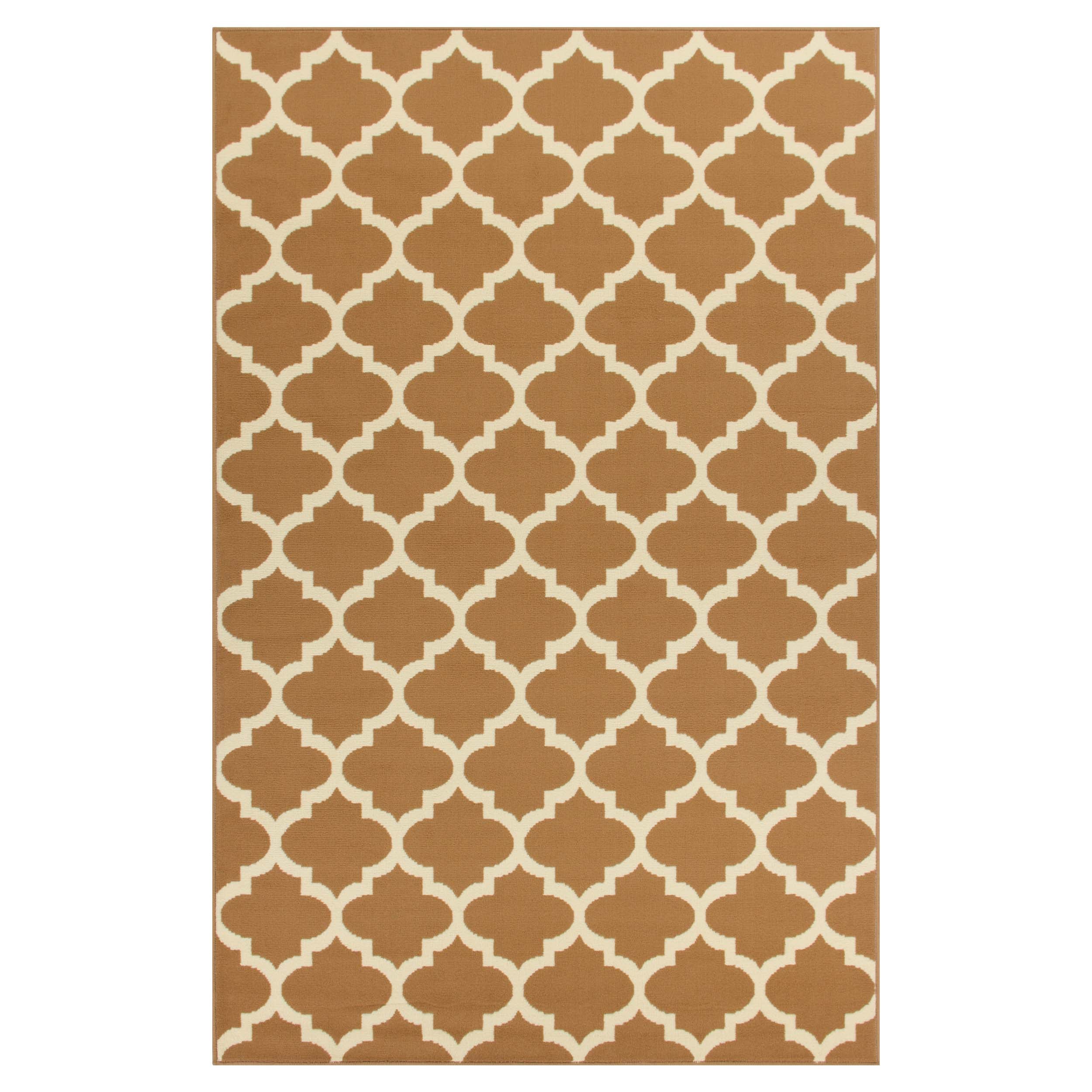 Modern Quatrefoil Geometric Trellis Indoor Area Rug - Non-Slip Soft Living Room Carpet - Perfect for Bedroom, Nursery, Dorm & Home Decor