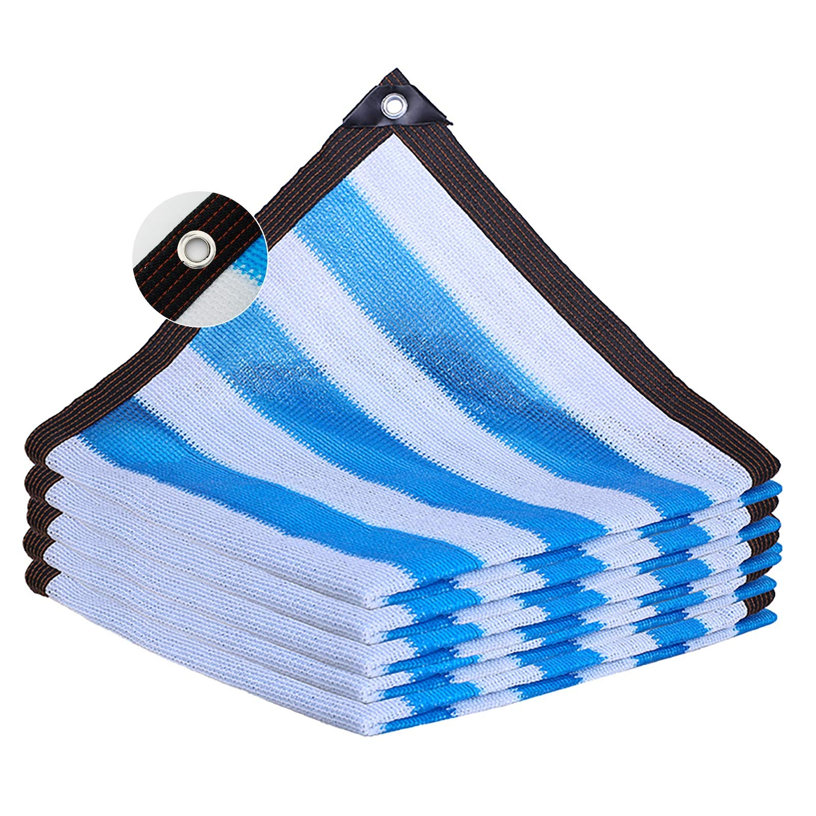90% UV Block Shade Cloth - Sun Protection Mesh Tarp for Garden, Greenhouse, Patio & Lawn - Blue & White Customizable Cover (57m/16.4x22.97ft) - Easy to Install for Flowers, Plants & Outdoor Spaces