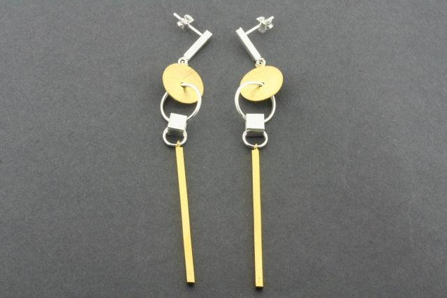 Long Deco Drop Earrings - Gold Plated Dangle Earrings for Women - Perfect for Parties, Weddings & Evening Events